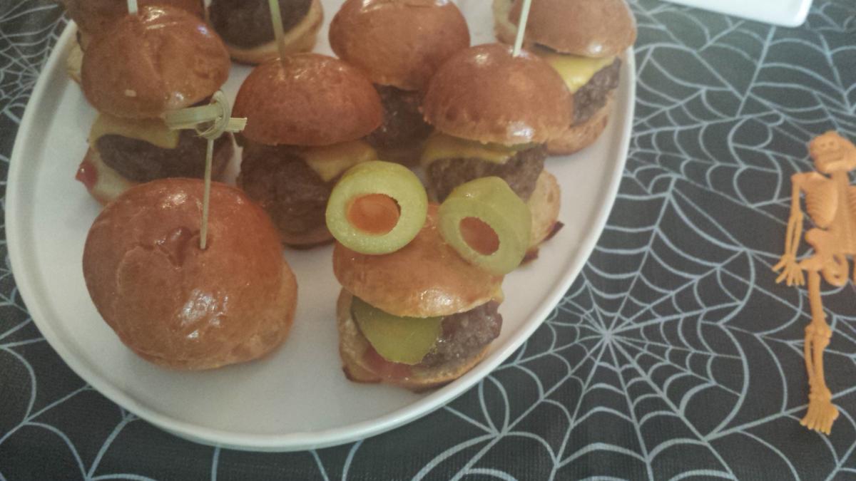 Monster burgers for a themed catered event